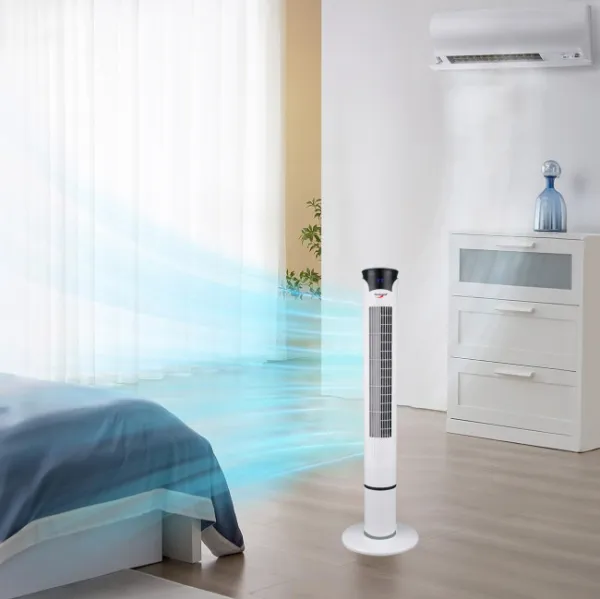Stĺpový ventilátor TOPLO biely