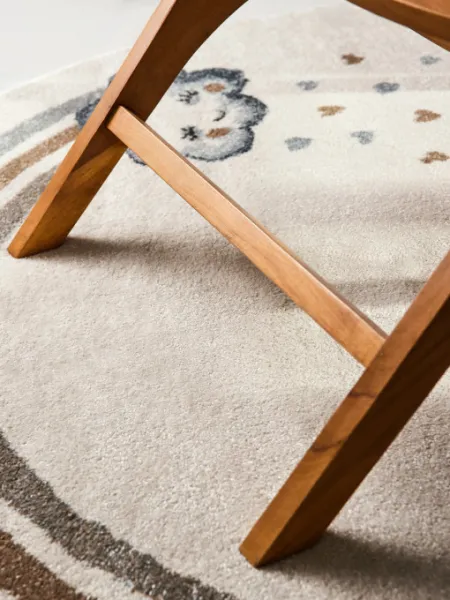 Koberec Villeroy & Boch BOHO KIDS Walk like an Elephant Rainbow krémový kruh