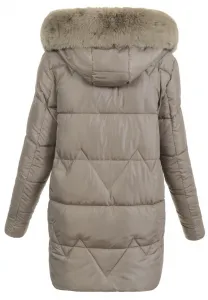 Factory Dámska zimná bunda Amira s kožušinou – béžová Farba: Bežová, Veľkosť: 5XL
