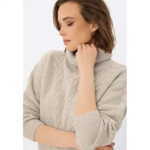Dámsky sveter VOLCANO S-ESSIE-102M-BEIGE MEL