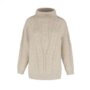 Dámsky sveter VOLCANO S-ESSIE-102M-BEIGE MEL