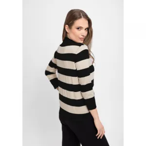 Dámsky sveter VOLCANO S-TESS-102M 700-BEIGE MEL BLACK