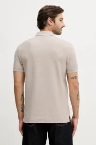 Polo tričko Tommy Hilfiger pánske, hnedá farba, melanžové, MW0MW40820