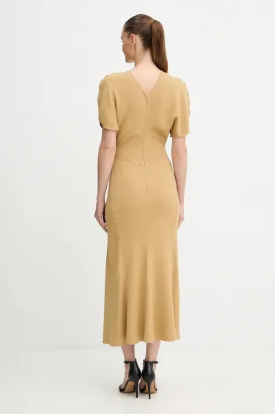 Šaty Victoria Beckham zelená farba, midi, áčkový strih, 1425WDR005227C