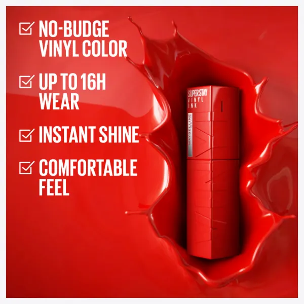 MAYBELLINE NEW YORK SuperStay Vinyl Ink dlhotrvajúci tekutý rúž 45 CAPRICIOUS 4.2 ml