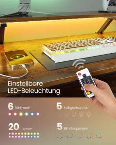 Rohový kancelársky stôl s LED osvetlením LWD095K01