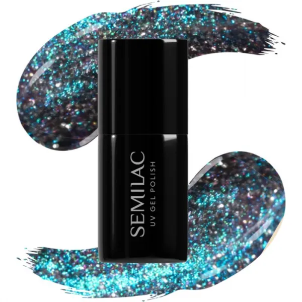 Semilac UV Hybrid Galaxy Flash gélový lak na nechty s použitím UV/LED lampy odtieň 828 Grey Holo 7 ml
