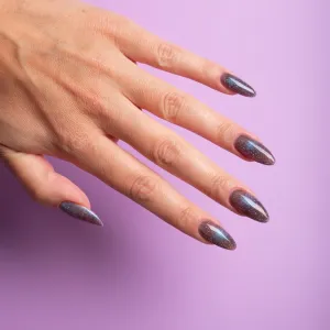 Semilac UV Hybrid Galaxy Flash gélový lak na nechty s použitím UV/LED lampy odtieň 828 Grey Holo 7 ml