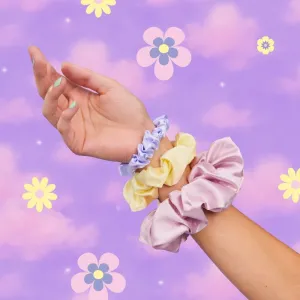 BrushArt Daisy Dreams Satin Scrunchies Set gumičky do vlasov 3 ks