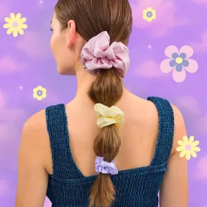 BrushArt Daisy Dreams Satin Scrunchies Set gumičky do vlasov 3 ks