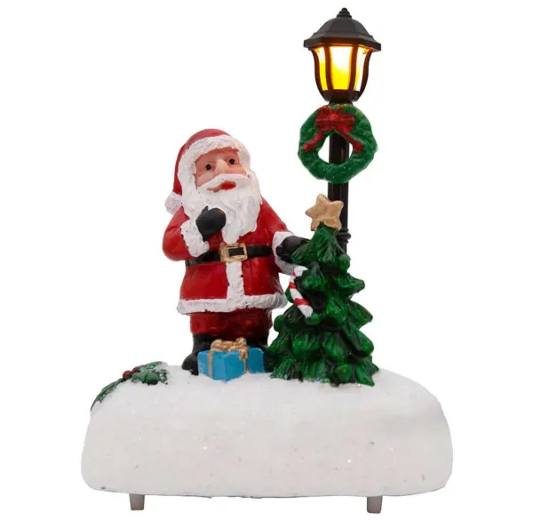PM Euro-Trading LED Vánoční figurka Santa, stromek