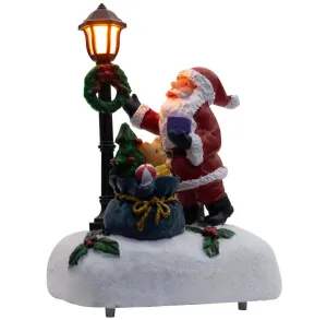 PM Euro-Trading LED Vánoční figurka Santa, pytel s dárky