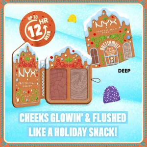 NYX Professional Makeup Gingerbaddie Land Buttermelt paletka rozjasňovačov a líceniek odtieň Deep 1 ks