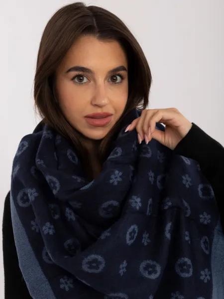Dark blue women's wool scarf