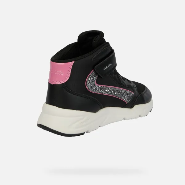 Black Girls Geox Loftus Sneakers - Girls