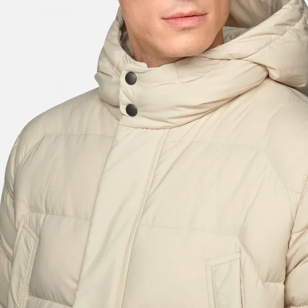 Beige Men's Quilted Jacket Geox Elver - Mens