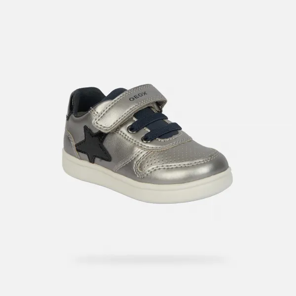 Silver Girls Geox Djrock Sneakers - Girls
