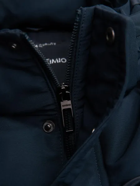Ombre Men's hooded jacket with geometric diamond quilting - navy blue