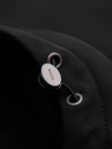 Ombre Men's parka coat with fleece lining and waist adjustment - black