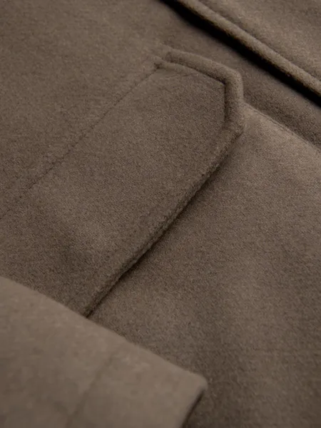 Ombre Men's parka coat with wool and hood - khaki