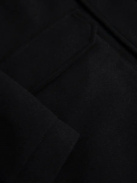 Ombre Men's parka coat with wool and hood - black