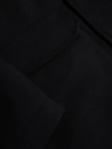 Ombre Men's parka coat with wool and hood - black