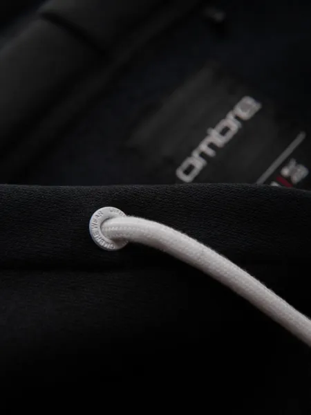 Ombre Men's sweatshirt with contrast stitching and hood - black