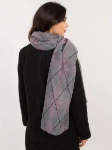Grey and pink women's viscose scarf