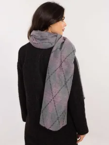 Grey and pink women's viscose scarf