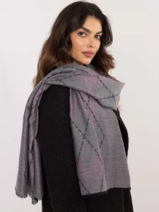 Grey and pink women's viscose scarf