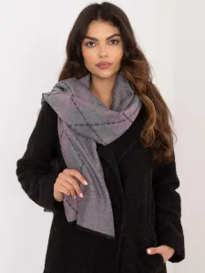Grey and pink women's viscose scarf