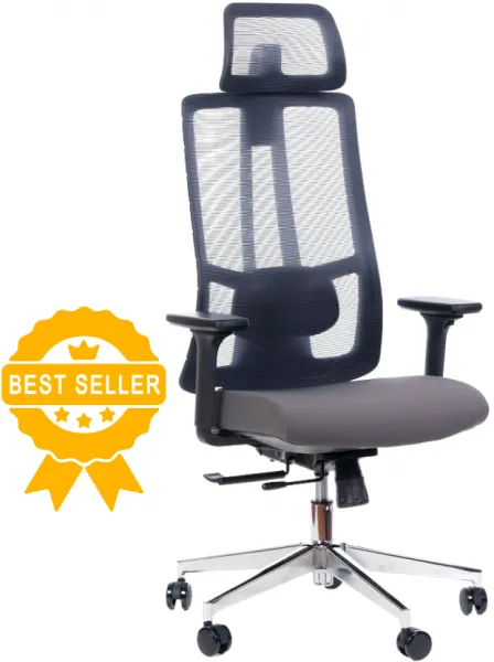 SEGO Ergonomická kancelárska stolička STRETCH SIVÁ ANTRACIT, sedenie 8+ hodín denne