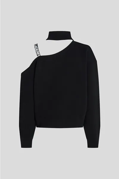Bavlnený sveter Karl Lagerfeld Jeans čierna farba, s polorolákom, A4W18019