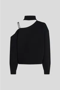 Bavlnený sveter Karl Lagerfeld Jeans čierna farba, s polorolákom, A4W18019