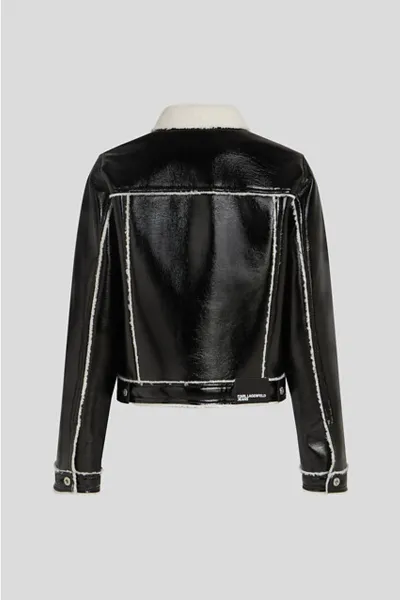 Bunda Karl Lagerfeld Jeans Klj Faux Leather Jacket Black/White