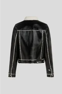 Bunda Karl Lagerfeld Jeans Klj Faux Leather Jacket Black/White