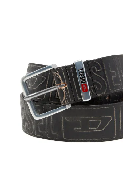 Opasok Diesel Diesel Logo B-Biscotto Outline Belt Black