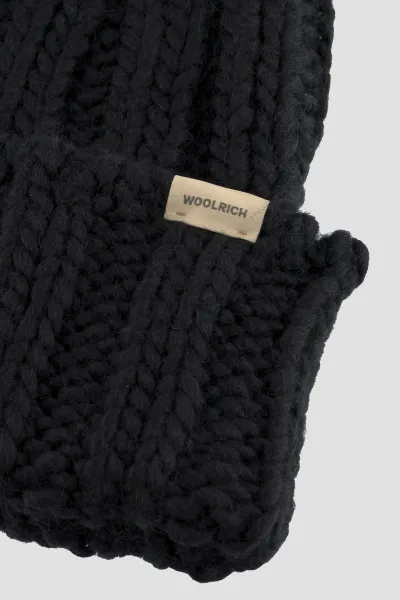 Čapica Woolrich Chunky Beanie Black