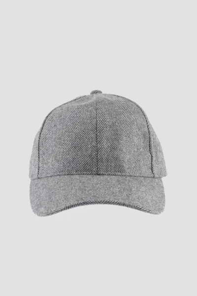 Šiltovka Woolrich Check Baseball Cap Herringbone Grey