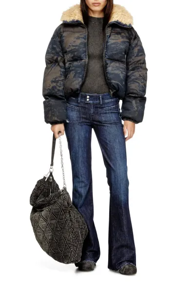 Bunda Diesel W-Aves-Fur Jacket Brown