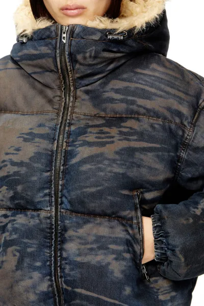 Bunda Diesel W-Aves-Fur Jacket Brown