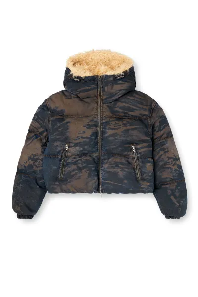 Bunda Diesel W-Aves-Fur Jacket Brown