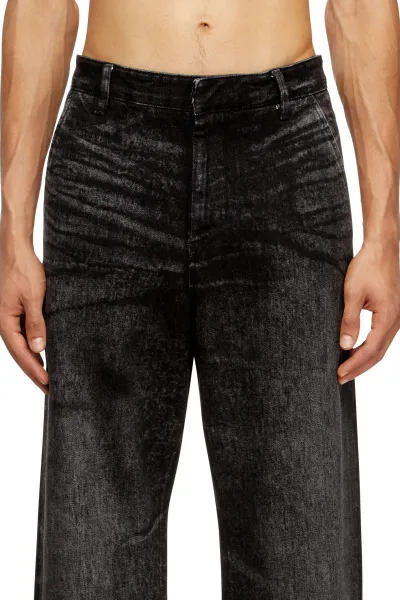 Džínsy Diesel D-Eber-Fsh6 Trousers Black