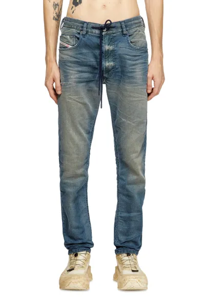 Džínsy Diesel 2032 D-Krooley-B Jogg Sweat Jeans Blue