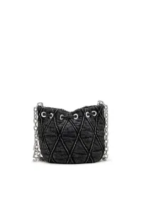 Kabelka Diesel Charm-D Bucket S Shoulder Bag Black