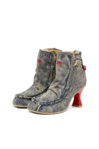 Členková Obuv Diesel Woodstock D-Woodstock Heel Ab Boots Blue Denim/Beige