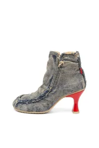Členková Obuv Diesel Woodstock D-Woodstock Heel Ab Boots Blue Denim/Beige