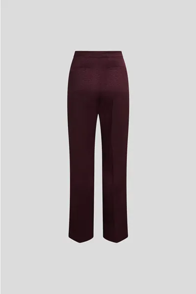 Nohavice Karl Lagerfeld Logo Jacquard Cigarette Pants Windsor Burgundy