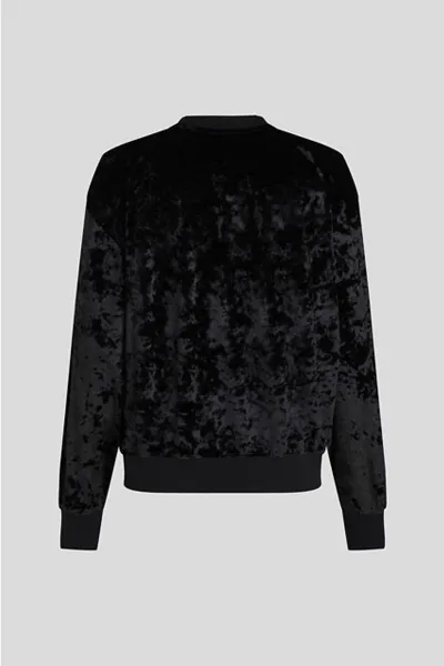 Mikina Karl Lagerfeld Jeans Klj Crushed Velvet Sweat Black