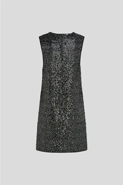 Šaty Karl Lagerfeld Embellished Tweed Bow Dress Herringbone Sequins